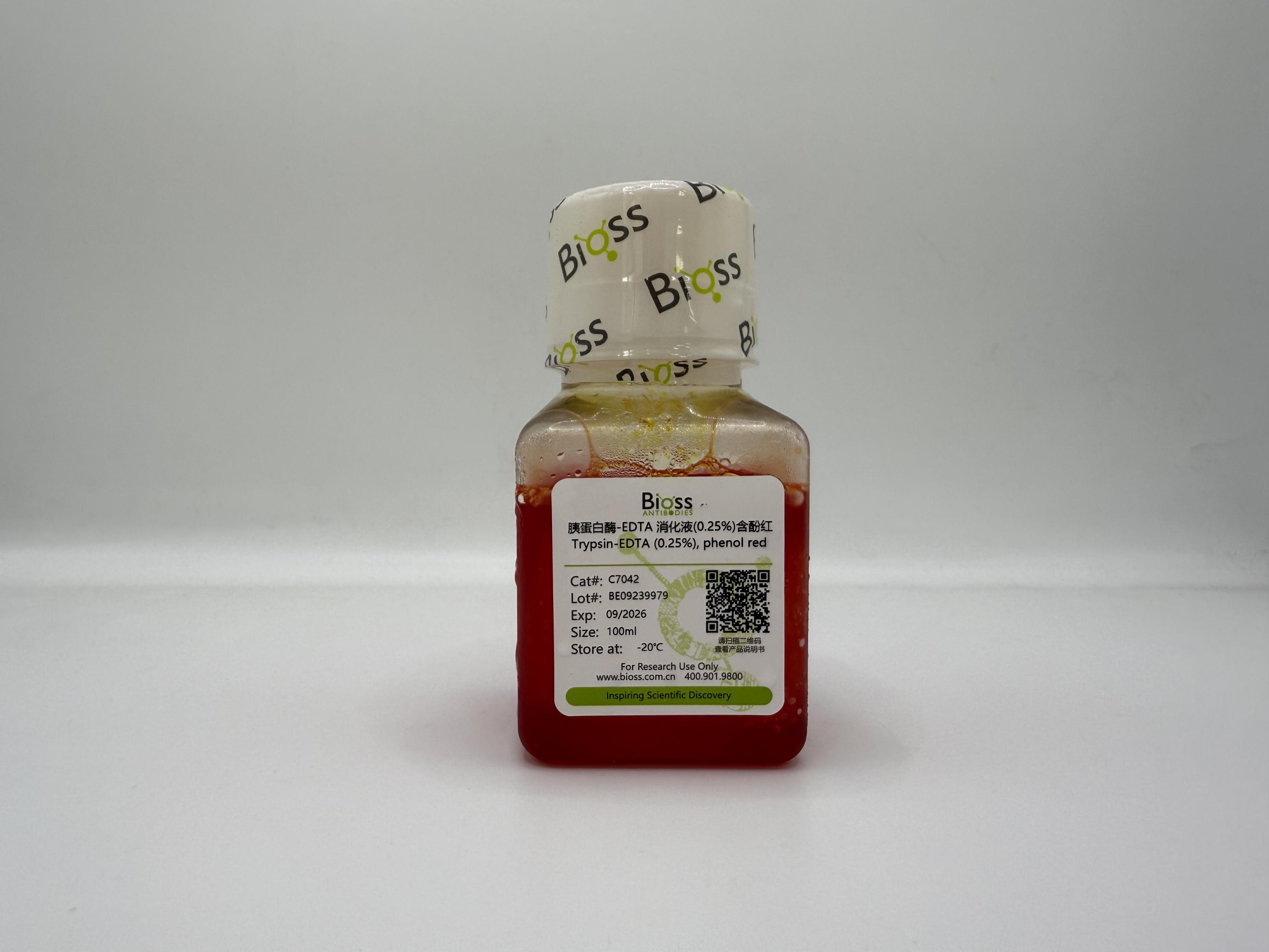 Trypsin-EDTA (0.25%), phenol red (细胞生物学) | Bioss