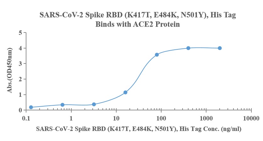 Recombinant SARS-Cov-2 Spike RBD protein (K417T, E484K, N501Y), His (HEK293)